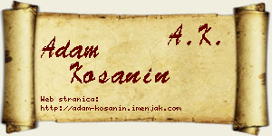 Adam Košanin vizit kartica